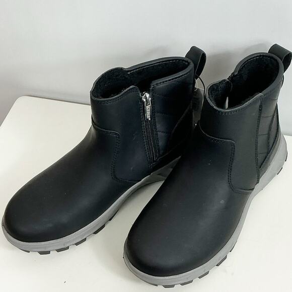 Khombu Dusk Womens Boots Lined All Weather Zip Up Black Grey 7 - Picture 1 of 7